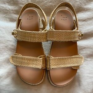 A New Day Women's Woven Tan Sandals 7